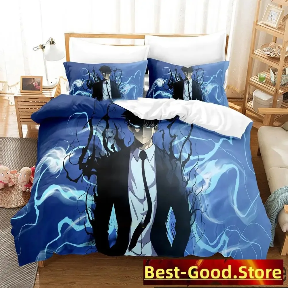 3D Print Fashion Anime Solo Leveling Bedding Set Boys Girls Twin Queen King Size Duvet Cover Pillowcase Bed boys Adult Bedroom