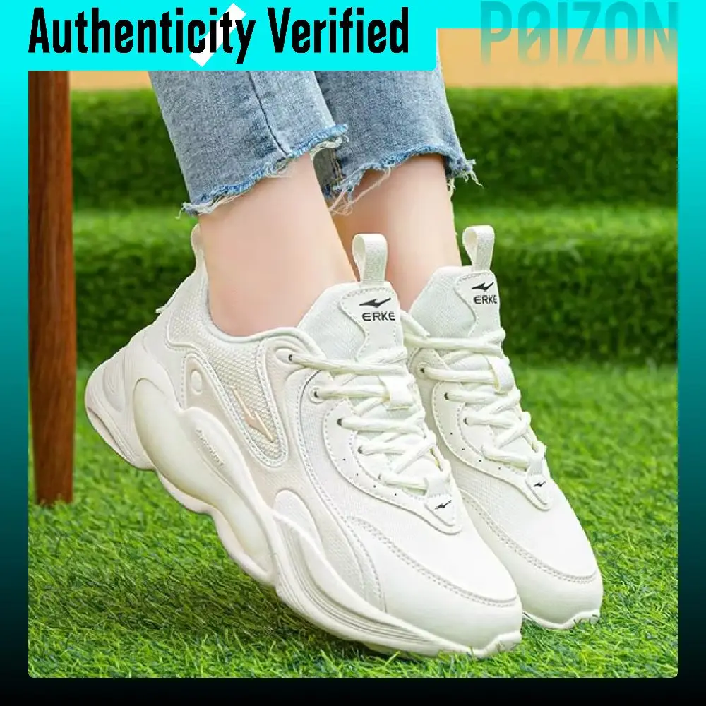 Erke Comfortable Round Toe Low top Casual Shoes Women's Beige 52123402195/
