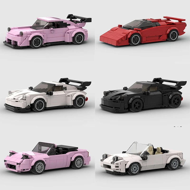 MOC Speed Technical Car Police Pickup Truck Super Race Vehicle Model Building Block Racing Sport Brick Toy Christmas Gift City