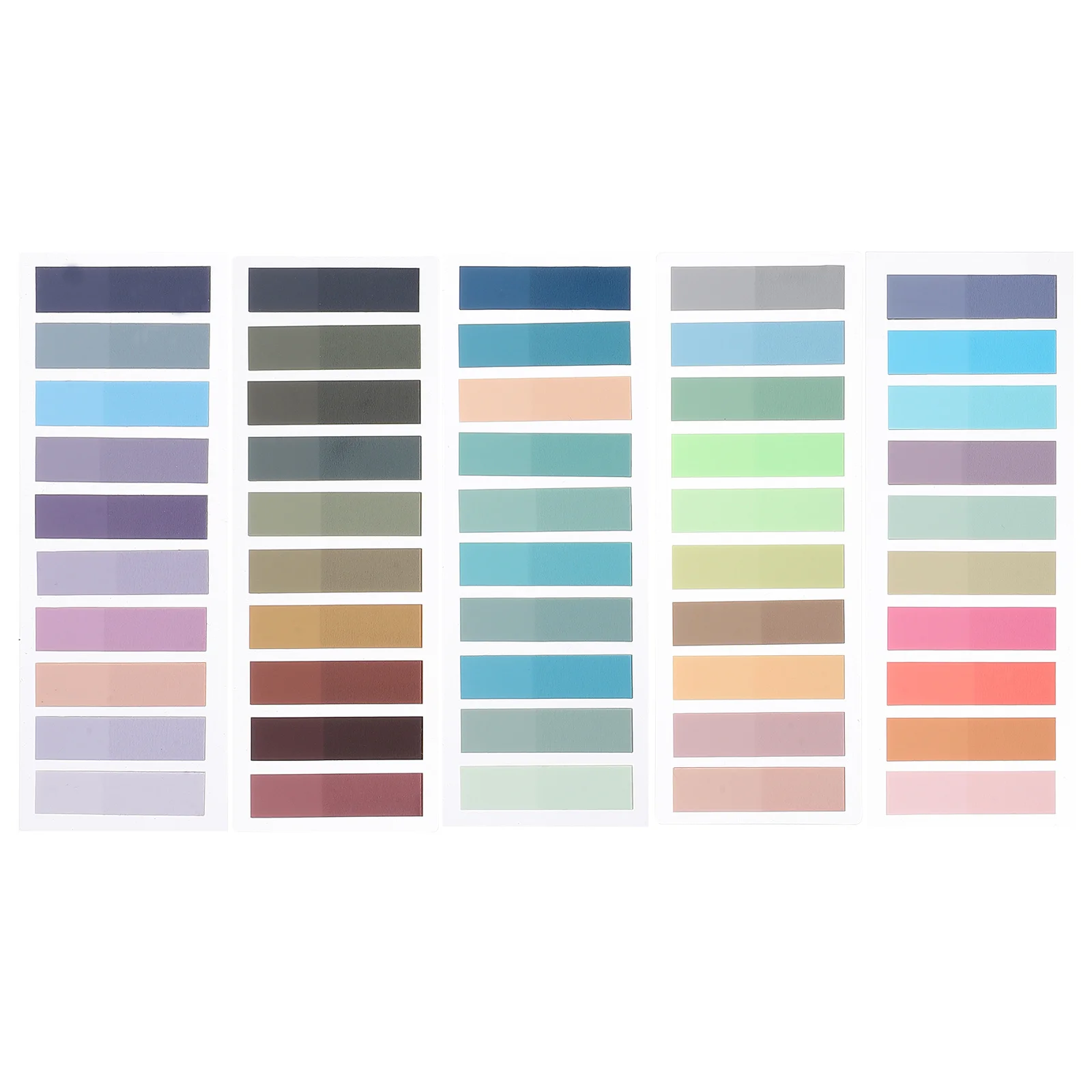 

5 Books Colorful Reading Strips Portable Sentence Markers Transparent Soft Tabs for Books Notes Index Stickers Household Book