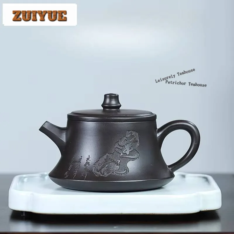 HOYIHM 180ml Aesthetic Yixing Purple Clay Teapots Handmade Pot Raw Ore Zhu Mud Reducing Roasting Kettle Chinese Zisha Tea Set