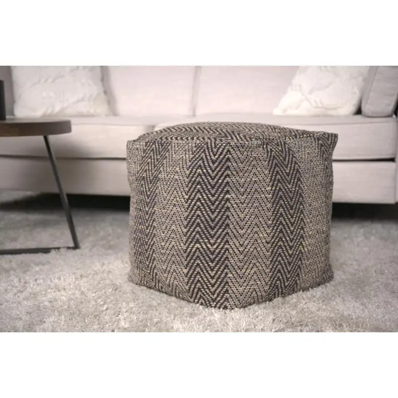 

Handcrafted Cotton Pouf in Brown and Beige - Versatile and Stylish Home Decor Accessory for Comfort and Aesthetic Appeal
