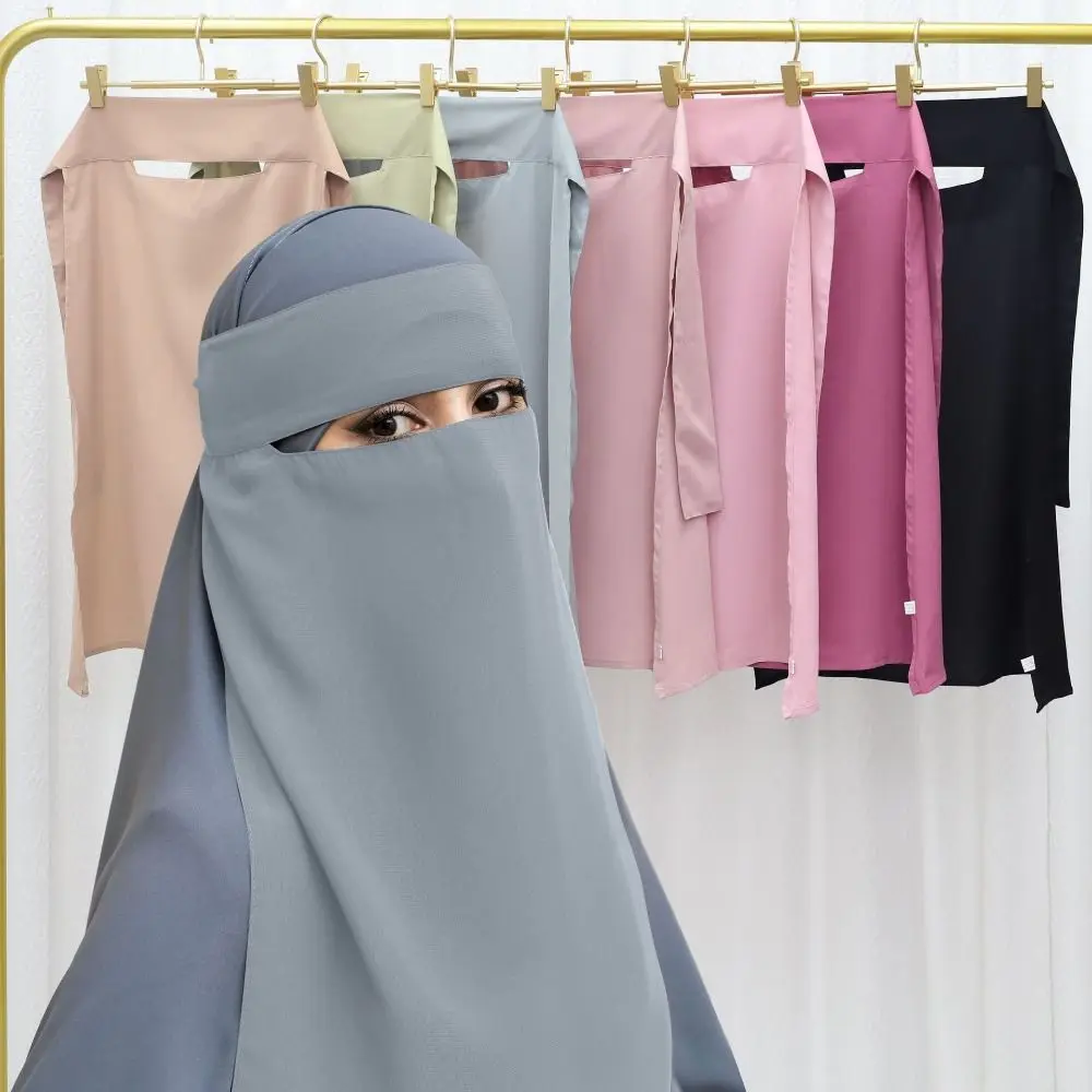 

Tie Back Muslim Women's Scarves Lightweight Stretchable Nida Head Wrap Cap Empty Top Plain Color Islamic Headscarf