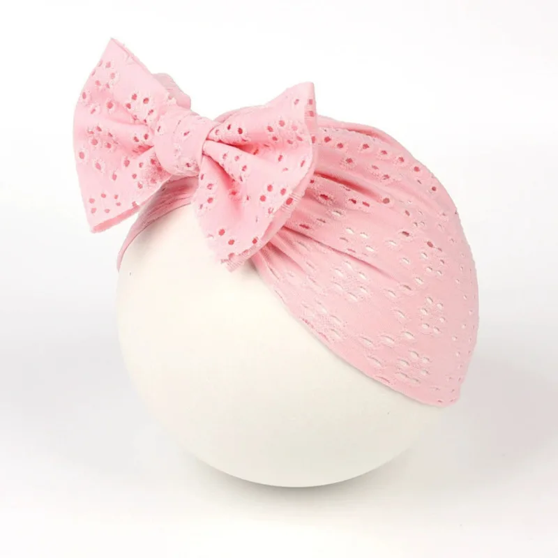 1-teiliges atmungsaktives Baby-Kappen-Set aus Baumwolle, Sonnenschutz-Mütze für Neugeborene mit Schleifen – einfarbig, weiß, rosa, grün, hypoallergen