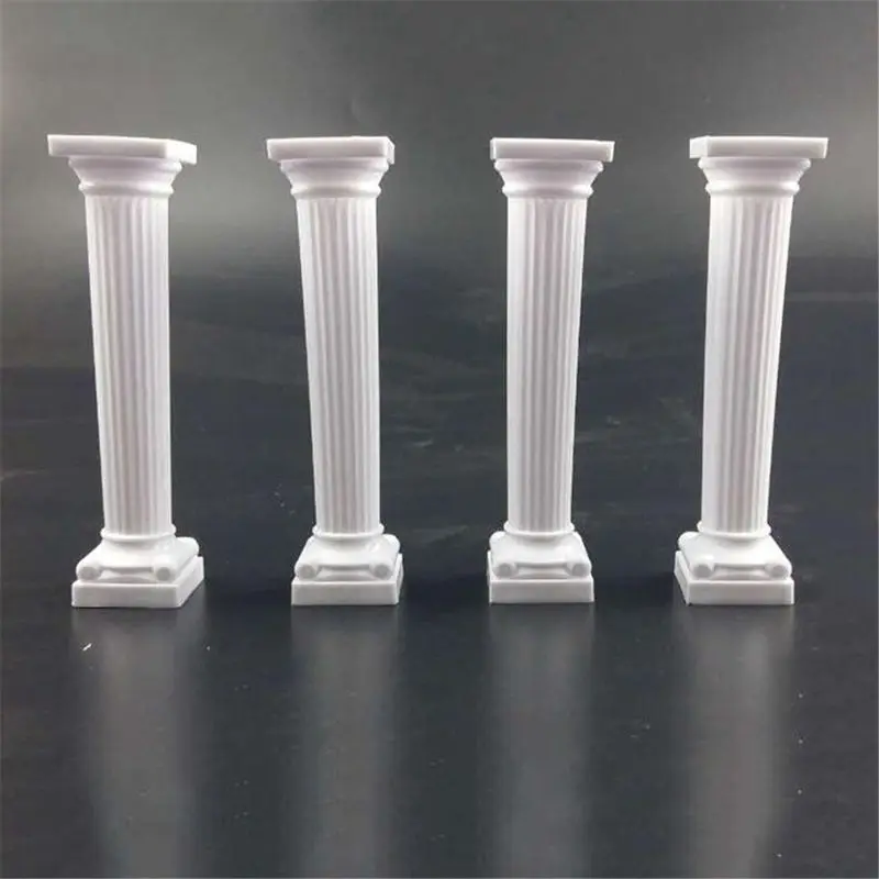 8Pcs/Set White Small+Large Plastic Cake Pillars,Wedding Cake Pillars Stand,Fondant Cake Support Mold Valentine's Day Wedding Bir