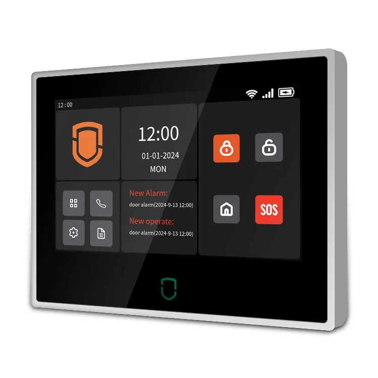 TuyaSmart Life شاشة لمس لاسلكية 7 بوصة IPS 4G GSM SMS WIFI نظام إنذار أمان ضد السرقة المنزلي