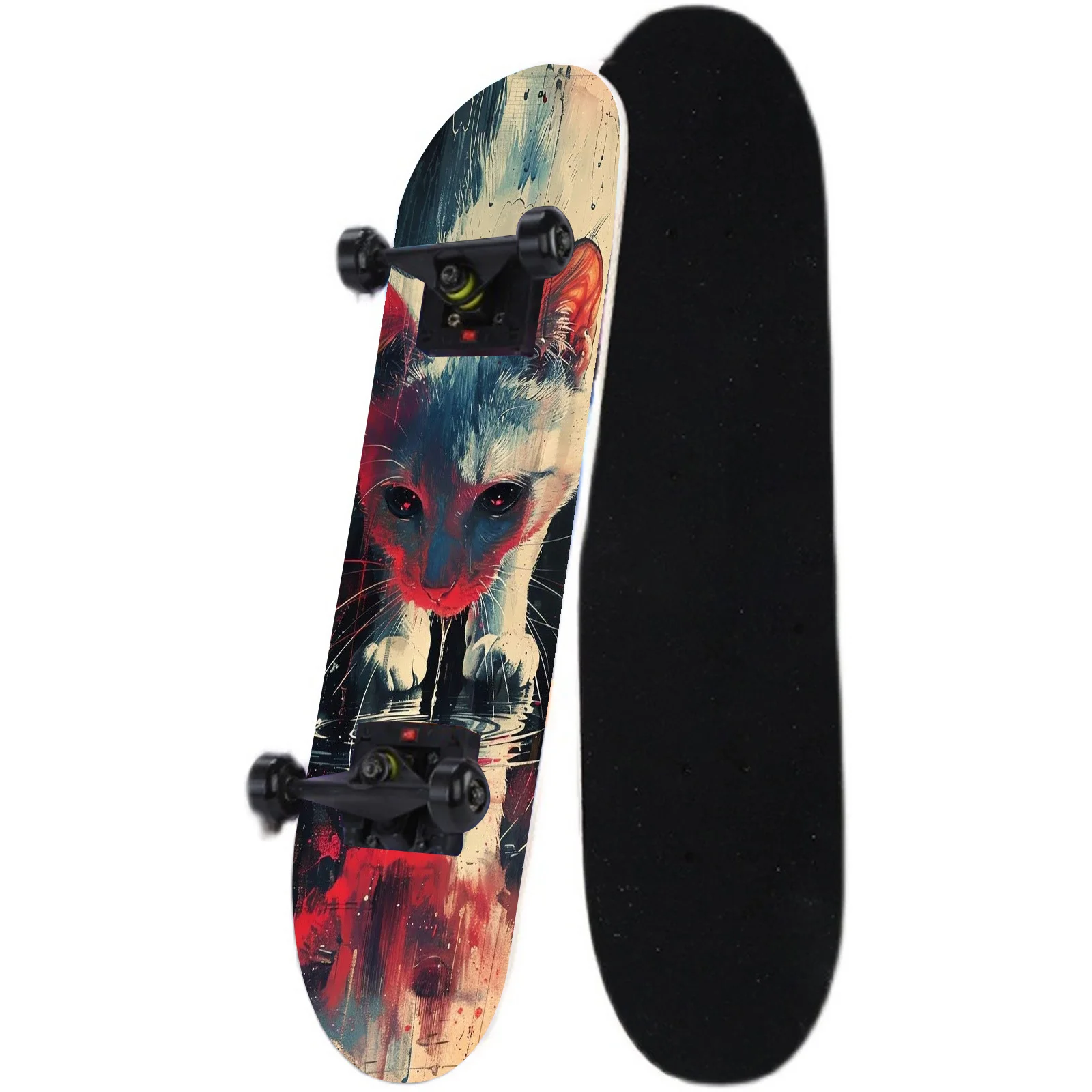 

Cartoon illustrations four-wheel skateboard stickers, scooter stickers - surfboard stickers, trendy decoration with street you