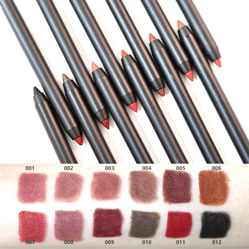 Wodoodporna matowa konturówka do ust trwała nieprzywierająca kubek kredka do ust ołówek seksowny czerwony odcień konturowy szminka ołówek makijaż Lipliner 9 kolorów