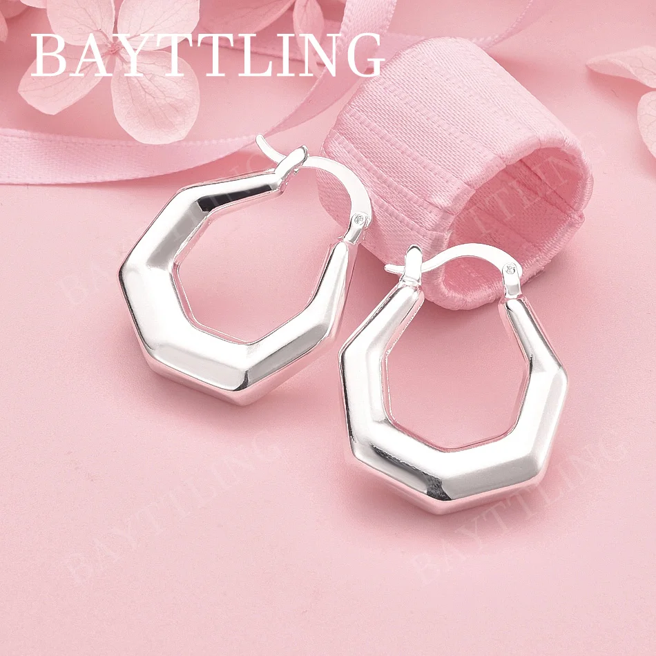 

Роскошные нежные многоугольные серьги из стерлингового серебра 925 пробы, модные женские сувениры для свадебной вечеринки, ювелирные аксессуары