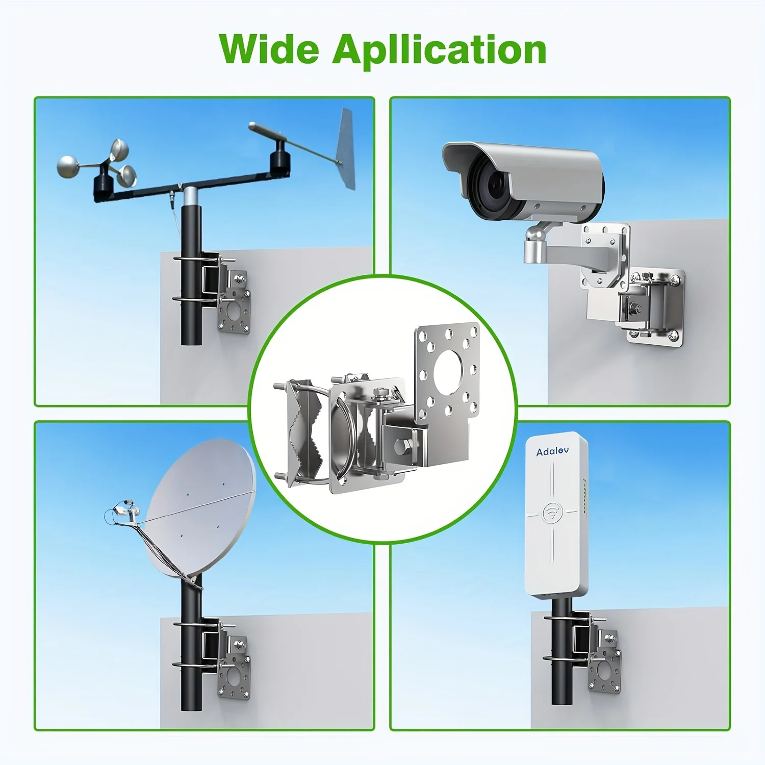 AP Bridge Antenna Clamp Clip Hoop Fixed Mount Bracket Multi Function Fixture Pole Holder Adjustable Angle Iron Plated Dacromet