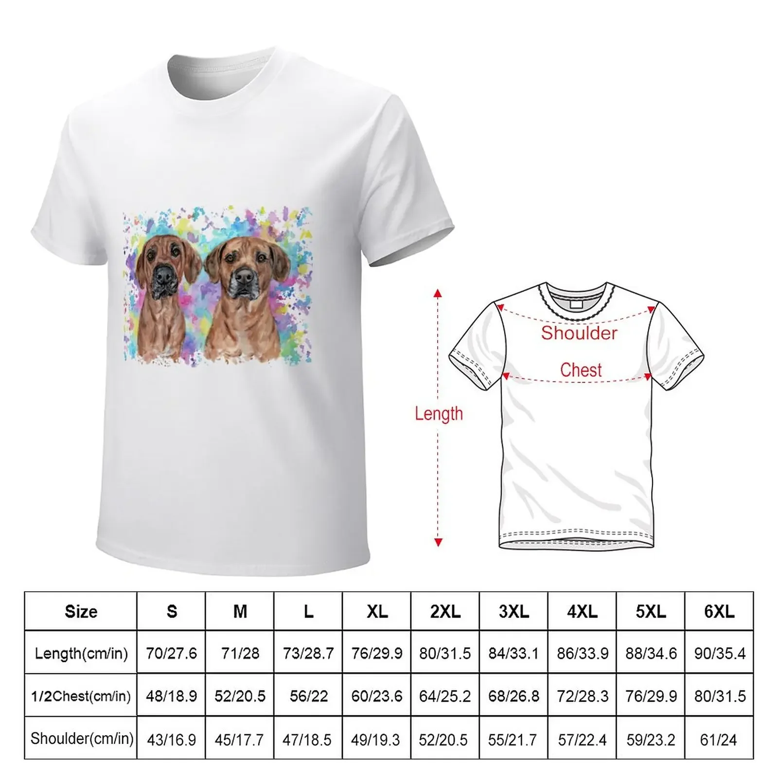 Rhodesian Ridgebacks in Watercolour T-Shirt tees summer tops men workout shirt