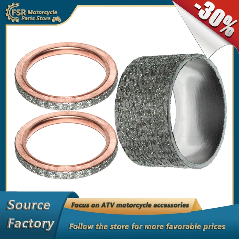 1 SET EXHAUST PIPE MUFFLER GASKETS KIT,FOR YAMAHA RHINO 660 YXR660F 4X4 2004-2007,QUAD PARTS,P/N:3YF-14613-01-00 5UG-E4755-00-00