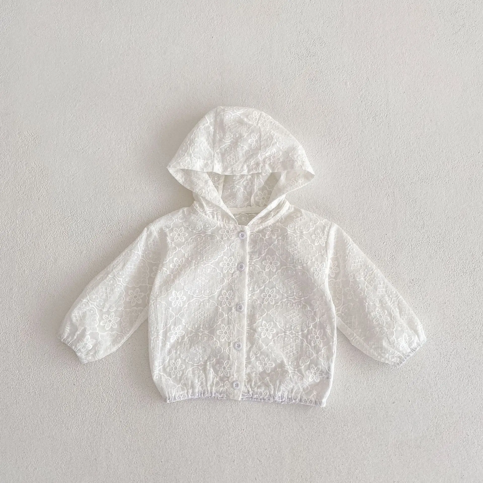 2023 neu im Herbst hübsche Säugling gemusterte Strickjacke voller Ärmel Kapuze Kinder Baby Kinder grls Sonnenschutz hemd dünne Mantel jacke