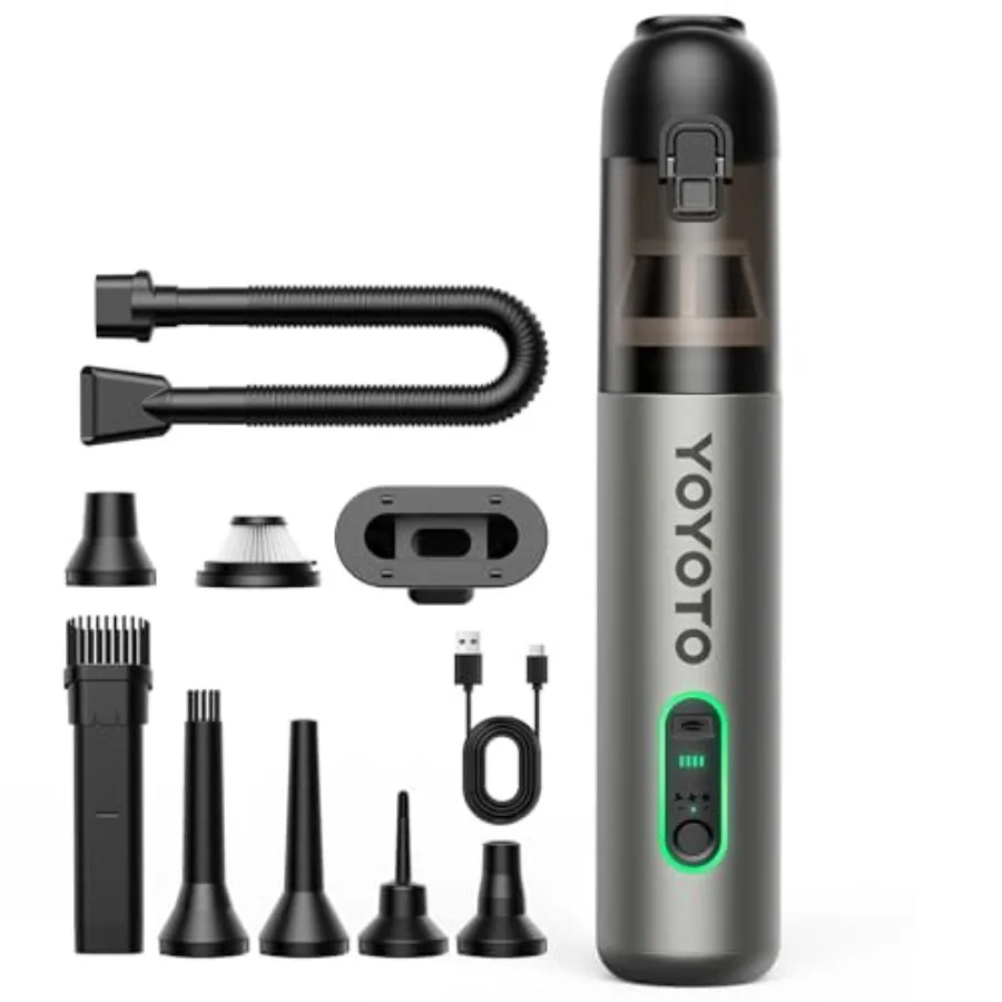 

Car Vacuum Handheld Cordless 21000Pa Powerful Suction 3 Modes 4-in-1 Rechargeable Ultra Light Mini Vacuum Cleaner for Car Home