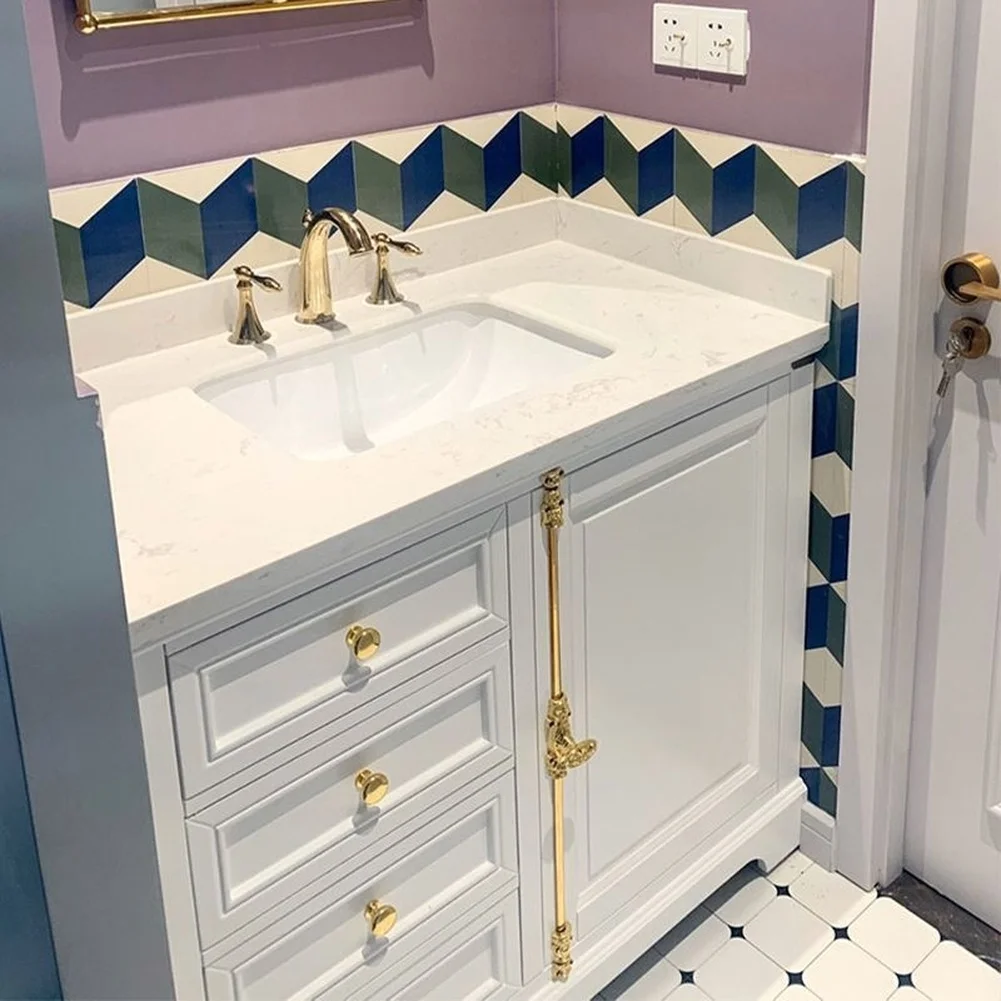 Cabinet Hardware Handle in Long Bar Configuration Fabricated from Zinc Alloy for Drawer Pull Use in Various Room Types
