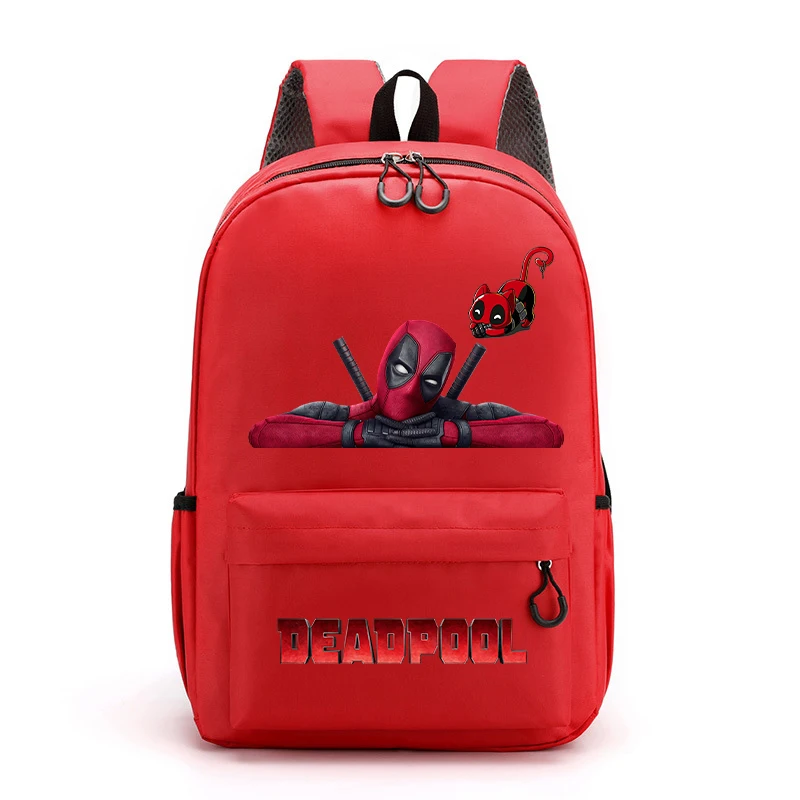 Deadpool Marvel School Bag Student Kids for Book Movie Cartoon Printed Children Backpack Teenager Adult Office Supplies Knapsack