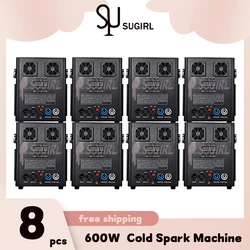 0 Tax 8Pcs 600W Cold Spark Fountain Machine DMX Remote Control Special Effect Machine For Dj Bar Disco Wedding Party Chrismas