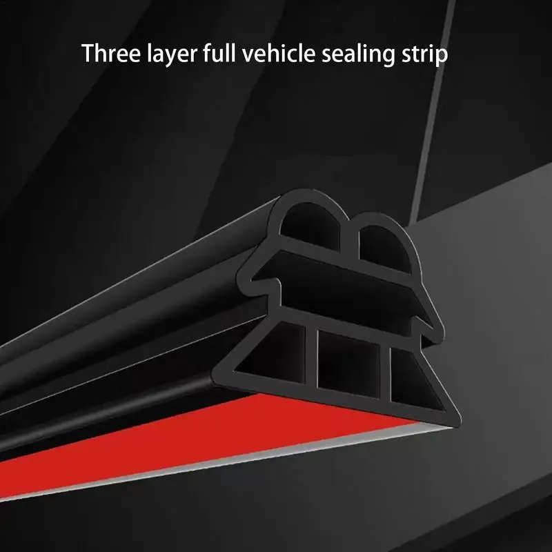 Double Layer Weather Strip Auto Door Guard Car Door Rubber Seal Strip Universal Self Adhesive Auto Rubber Waterproof Seal Strip