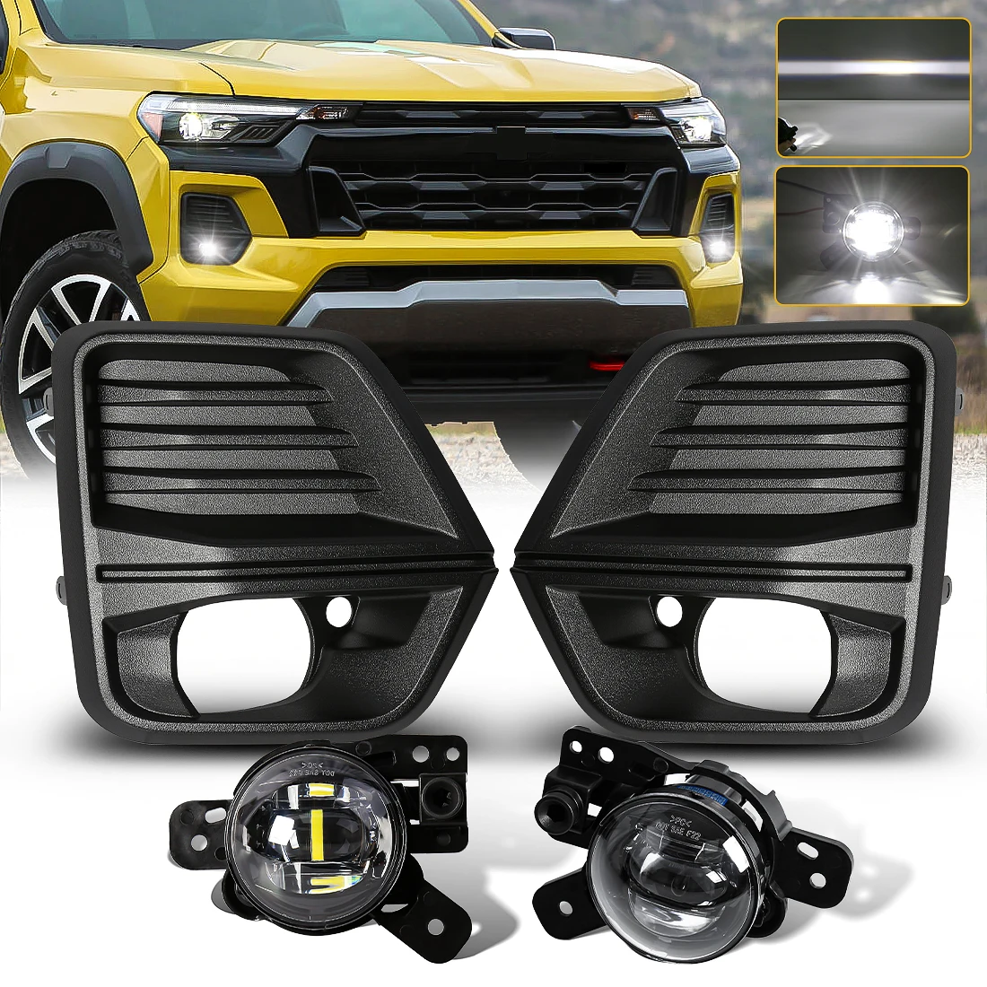 

_ Противотуманная фара для Chevrolet колорадо 2023 2024 DRL, дневные ходовые огни, передний бампер автомобиля, фара в сборе с проволочной крышкой 12 в