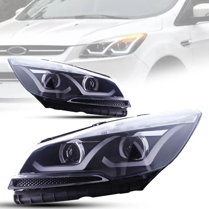 

forLED Headlight DRL Hid Head Lamp Angel Eye Bi Xenon Beam Accessories For FORD KUGA Escape 2014-2016