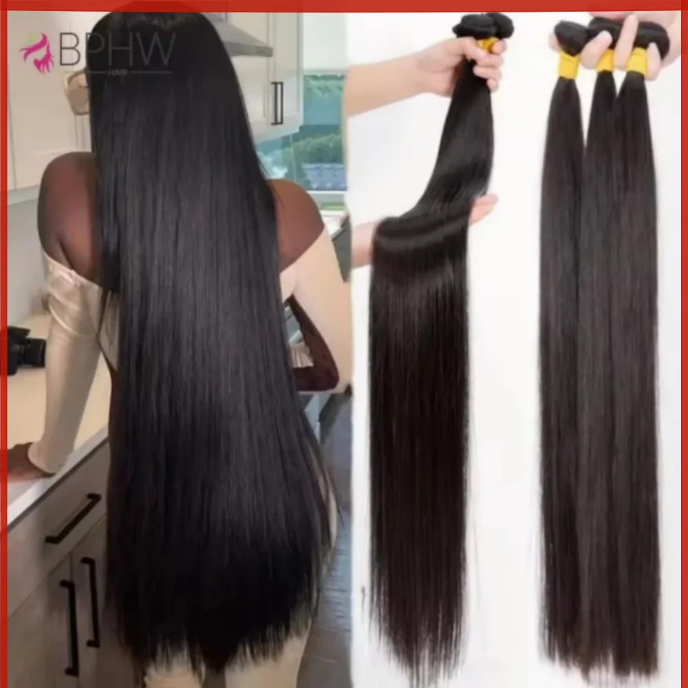 

Прямые волосы, бразильские 30-дюймовые прямые пучки человеческих волос, натуральный черный, 100% пучки человеческих волос, наращивание волос Remy