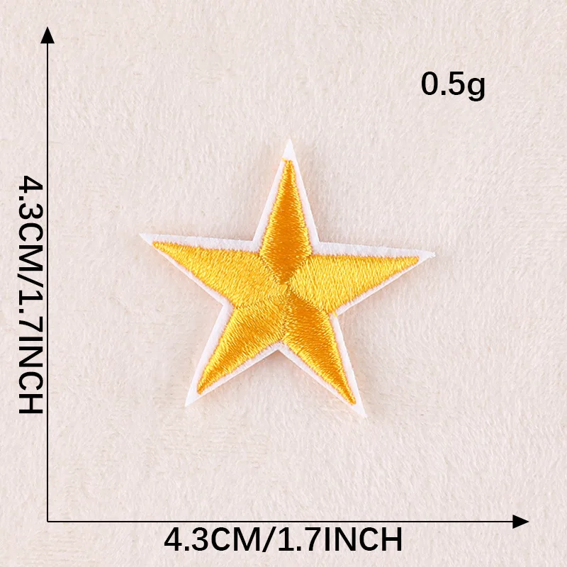 Clothing Embellishment Patch for DIY Sewing with Five-pointed Star Stickers Appliques Punk Clothes Iron on Patches Badge