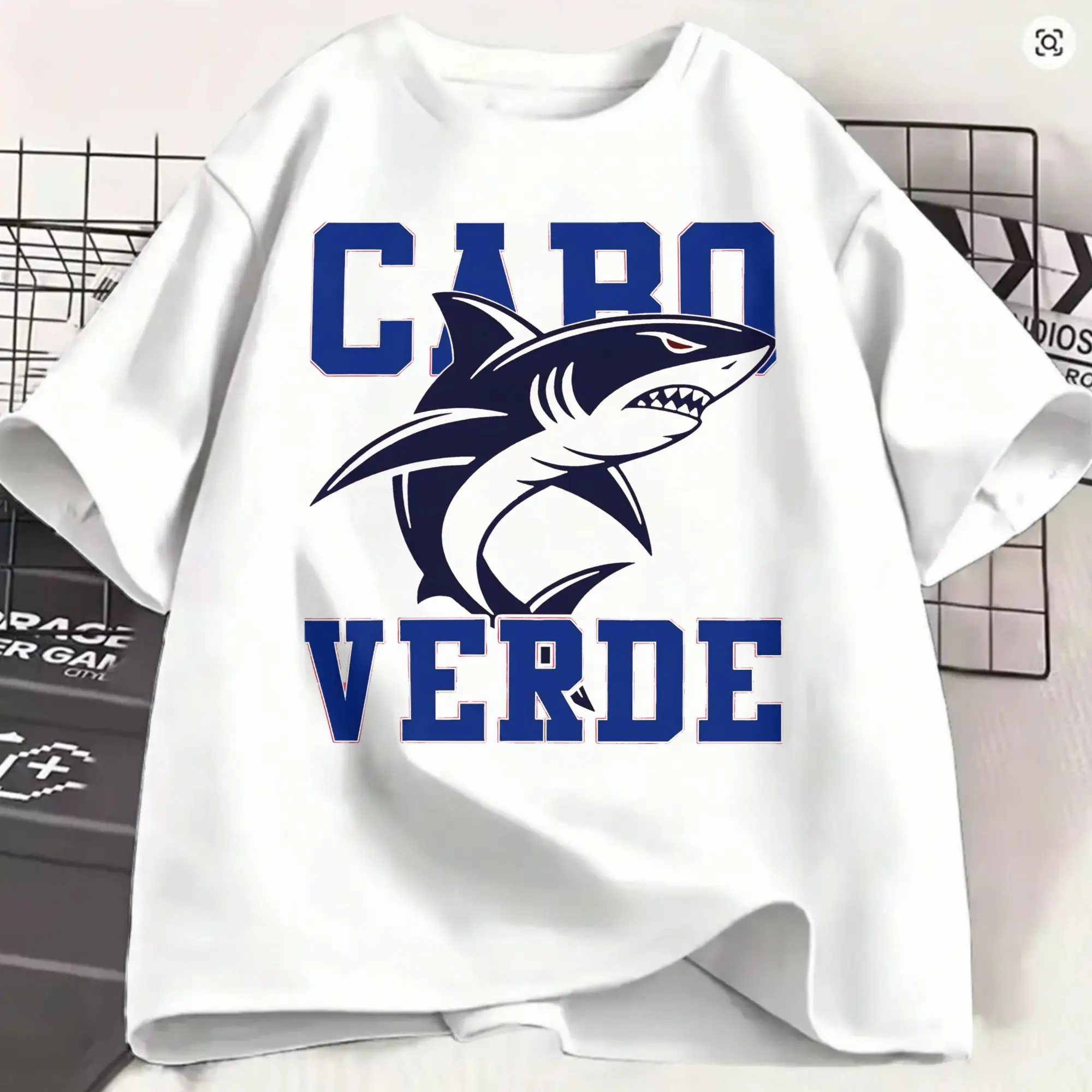 Cape Verde T Shirt Beach Shark Soccer Cotton T-Shirts For Men Harajuku Pattern Tee Shirt Short Sleeve Vintage Top Tees