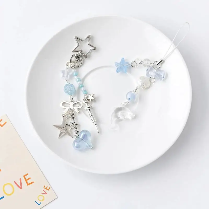 

Акриловый кулон с жемчугом дельфина, модный брелок из бисера для мобильного телефона, милый изысканный рюкзак, украшение, аксессуары, подарки