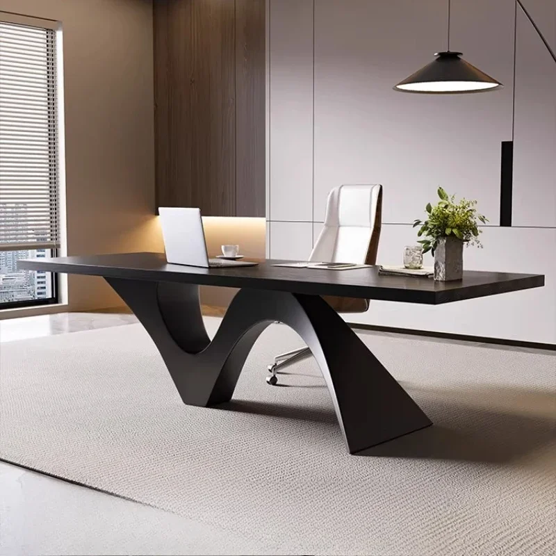 

Light luxury solid wood small boss desk desk independent single business desk modern simple and high-end