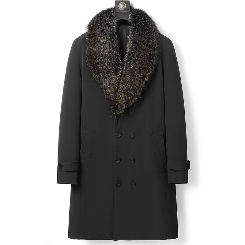 

2024 new arrival Raccoon fur collar mink fur liner jakcets men,trench coat,Overcoat F42160