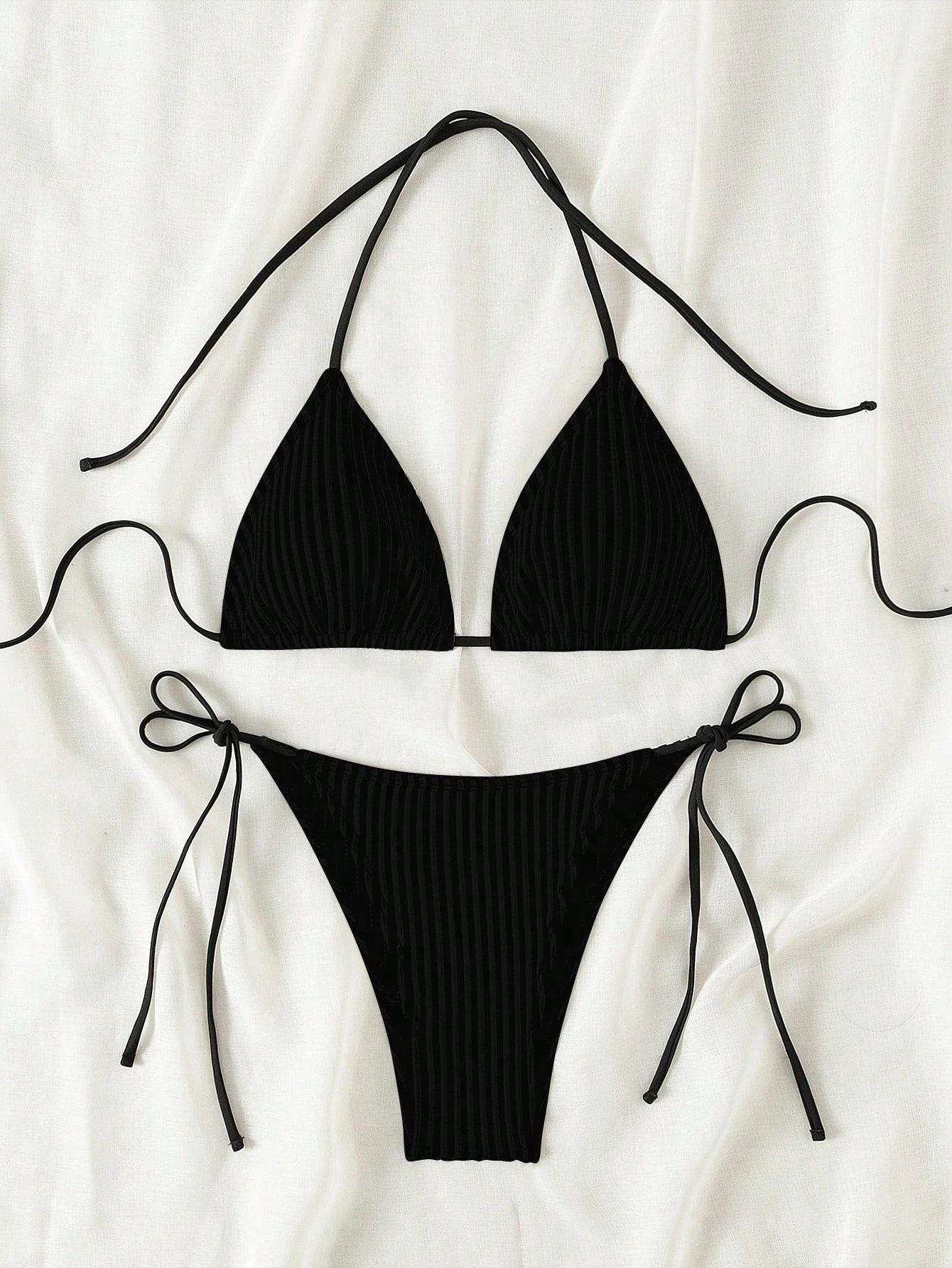 

Однотонный треугольный ремешок для бикини на подтяжках с чашкой, молодежный и энергичный, подходит для студентов, серфинга по морем