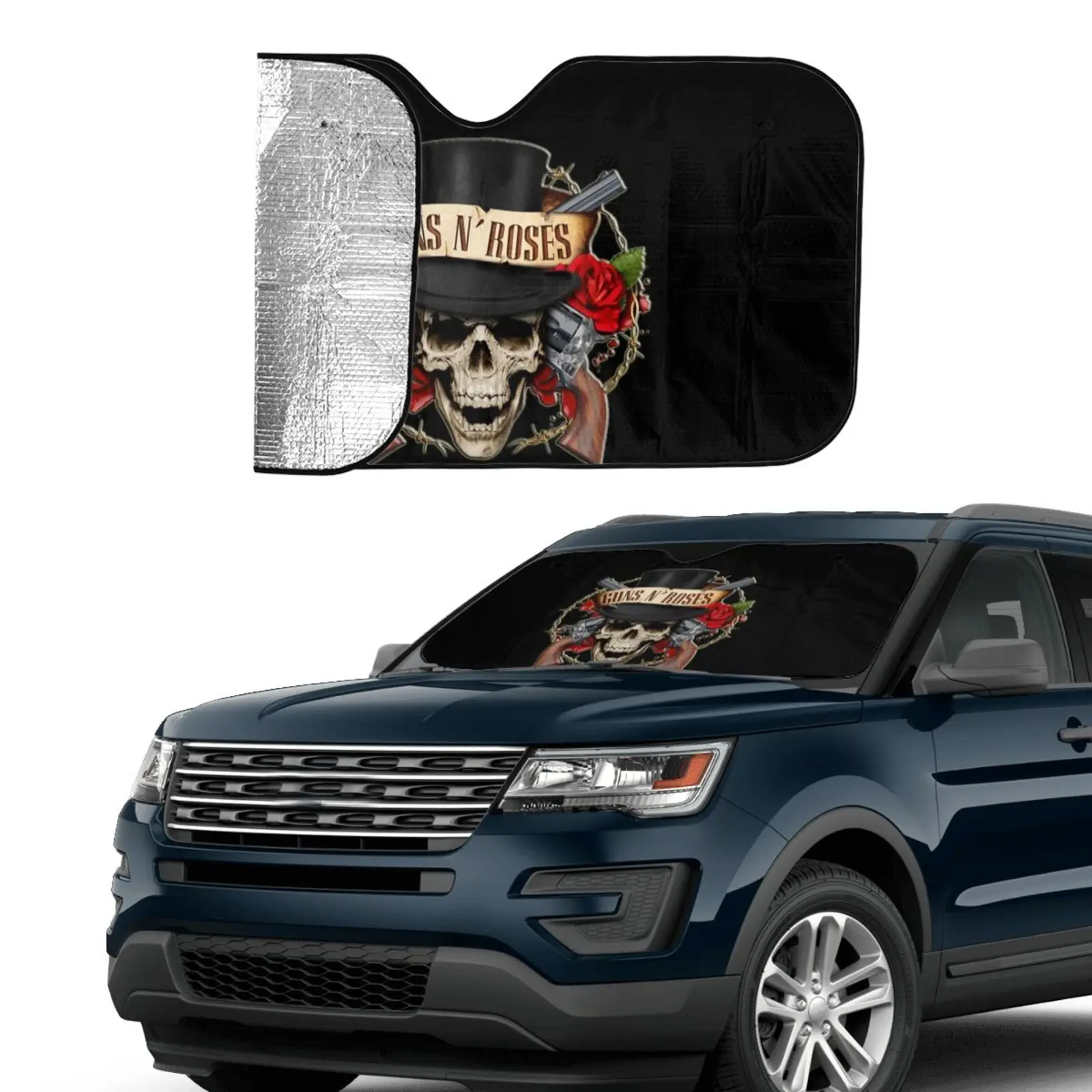 

American Hard Rock Band Guns N' Roses Car Windshield Sunshade for SUV Van Vehicle Car Accessories Sunshade