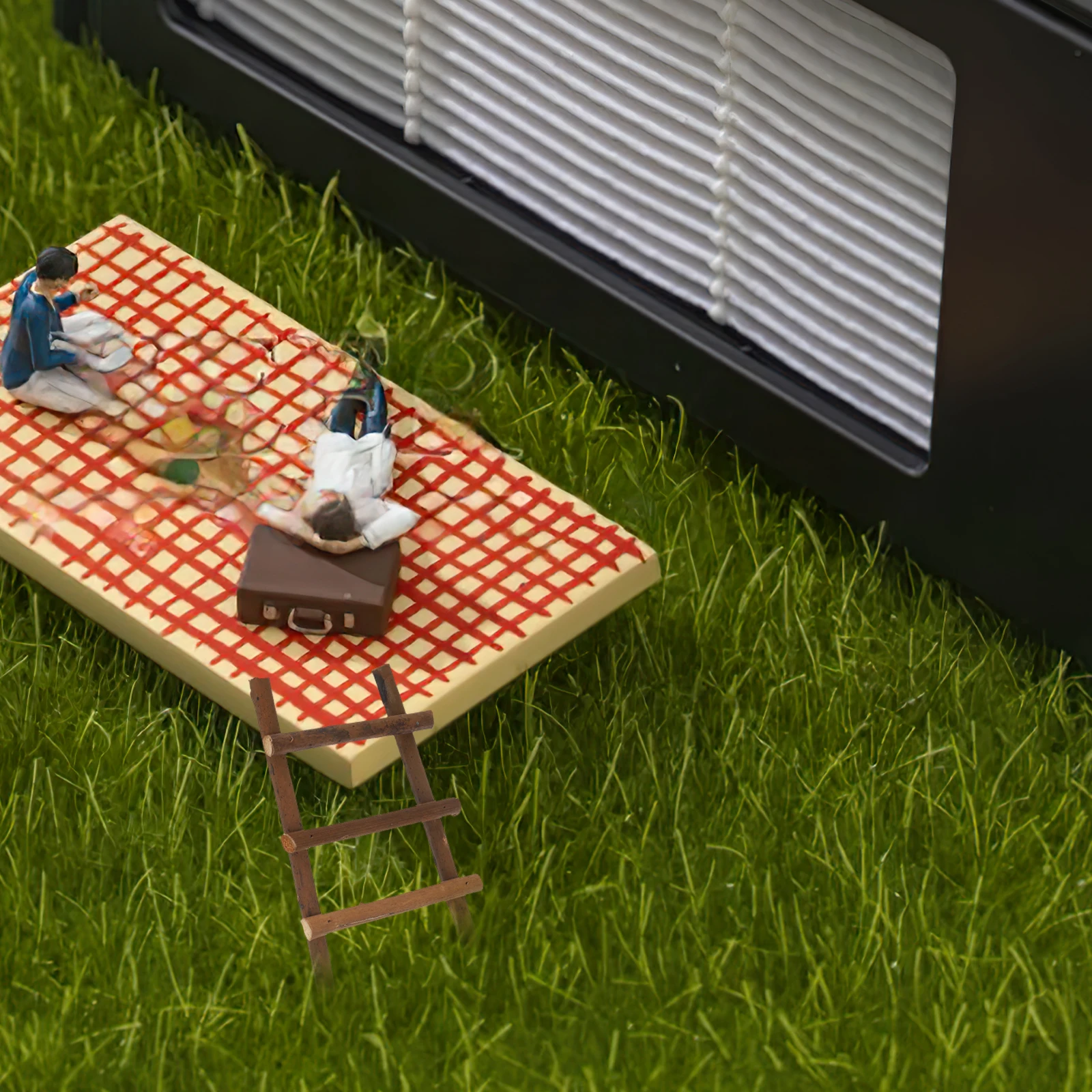 

2 Pcs Micro Landscape Ladder Rattan Mini Adorn Furniture House Miniature Decor