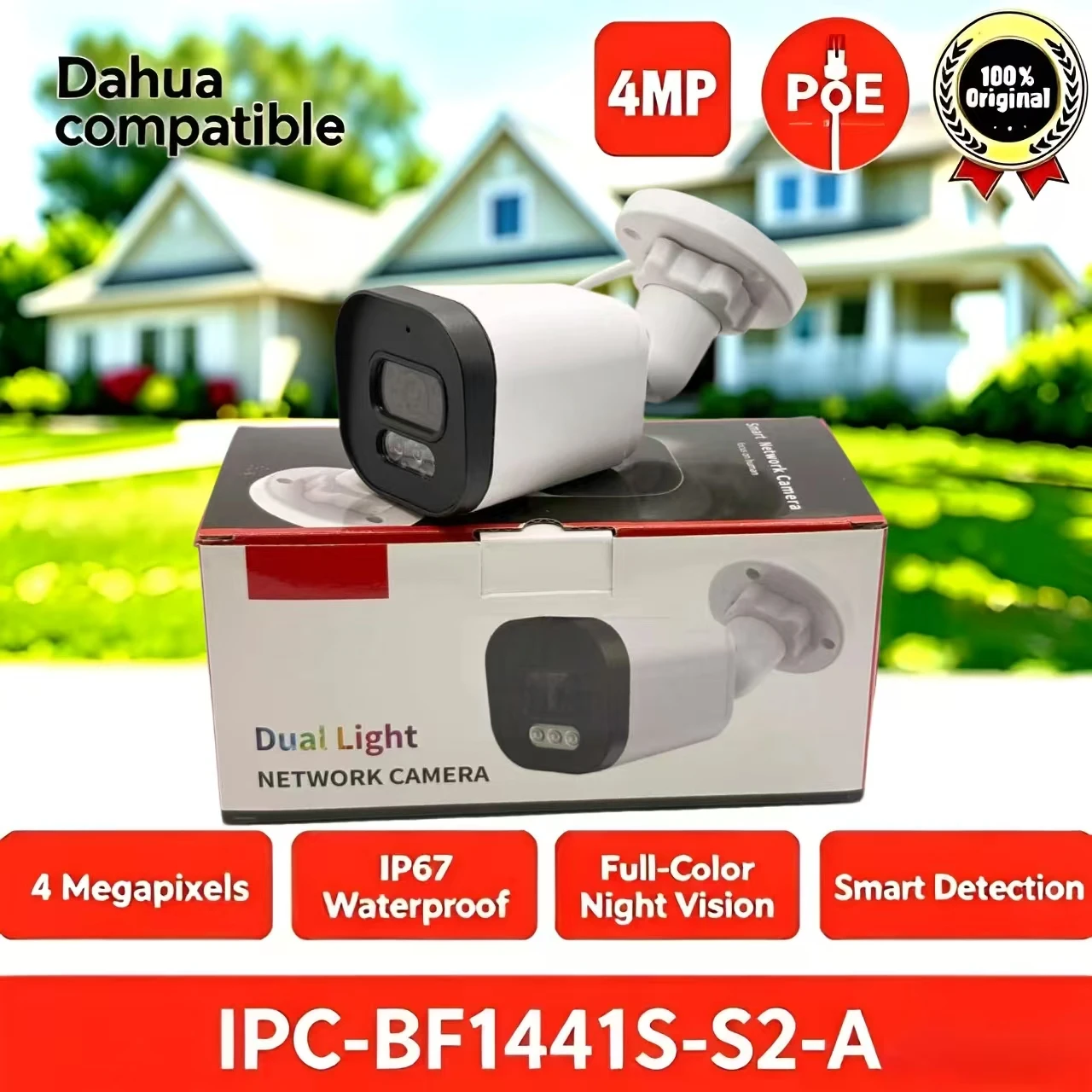 IPC‑BF1441S‑S2‑A 4MP Starlight IP  PoE Outdoor Waterproof IP67 IK10 IR Network Surveillance Security Camera Dahua Compatible - view 6