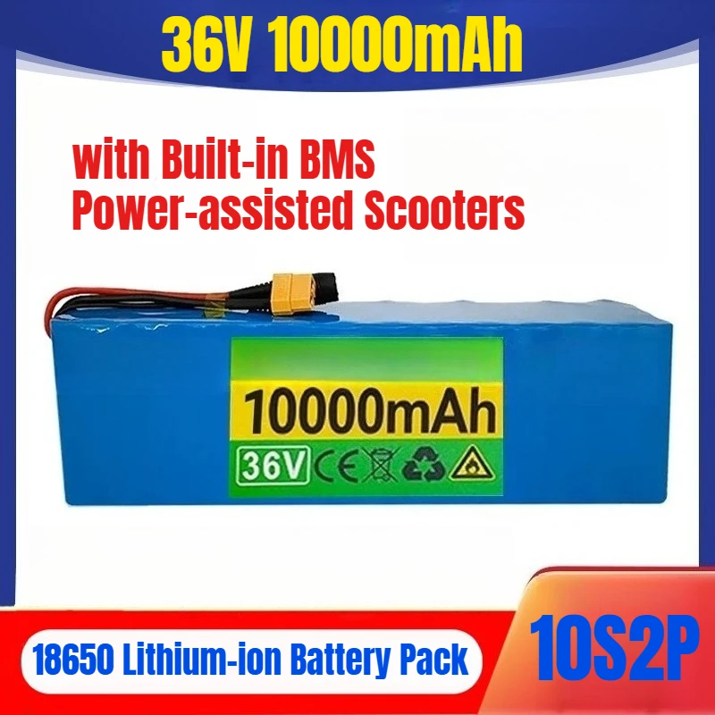 

36V 10S2P 10Ah 18650 Lithium-ion Battery Pack with Built-in BMS for Power-assisted Scooters