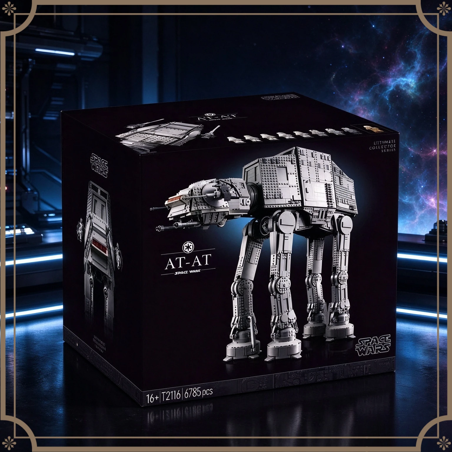 6782 PCS Sci-Fi AT-AT Walker Brick Model, Movie Theme Building Blocks, Collectible Display Ornament, Birthday Gift