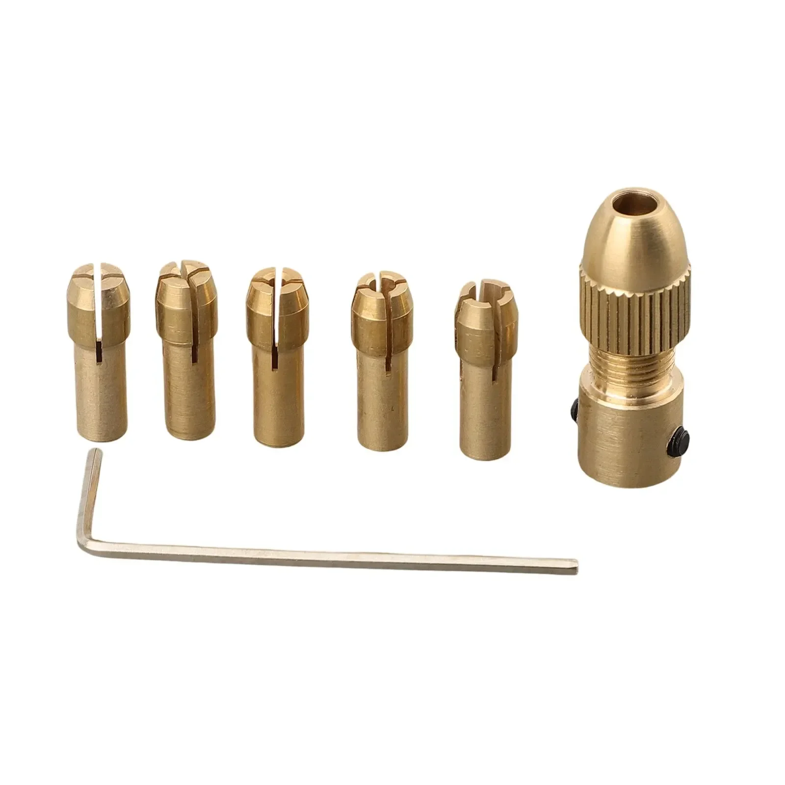 7pcs High Quality Brass Mini Drill Chuck Collet Set 0.5 /1.0/ 1.5/ 2.5/ 3.0mm Chuck Clamping Range For ABS Plate Soft Wood