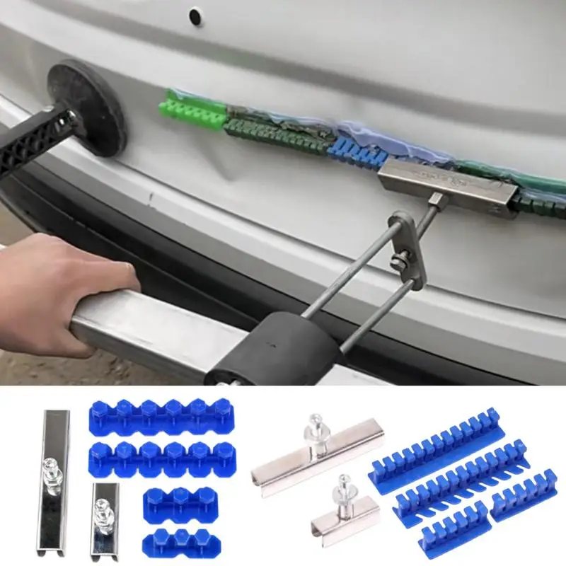 

Car Dent Puller Kit Aluminum Steel Channel Nylon Tabs Sturdy Dent Puller Multifunctional Effective Car Maintenance Supplies