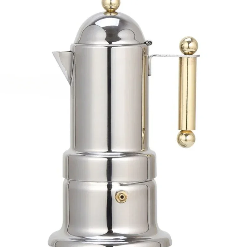 Stainless Steel Concentrated Coffee Percolator Household Extraction Coffee Machine Moka Pot Portable Open Flame