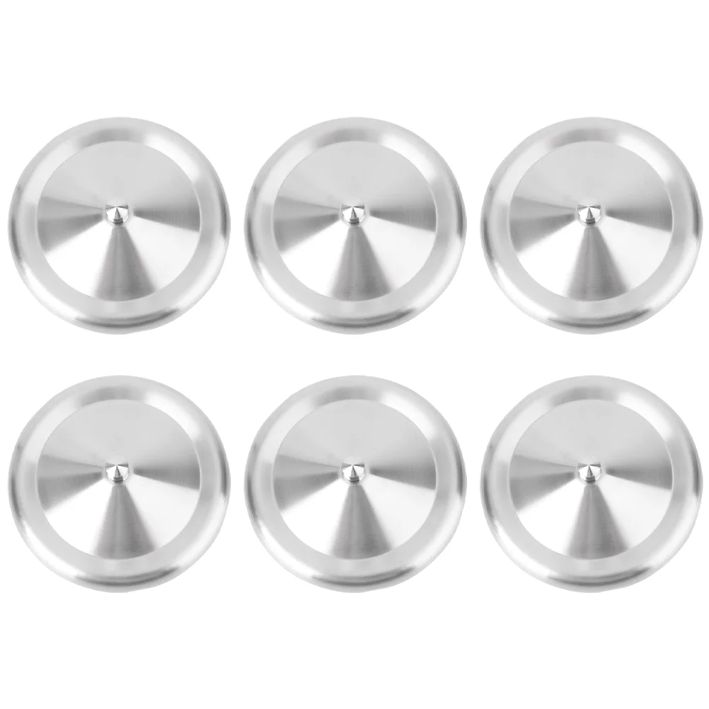 

6 Pcs Stainless Steel Lid Wear-resistant Cup Lids Round Coffee Mug Covers Water Protective Portable