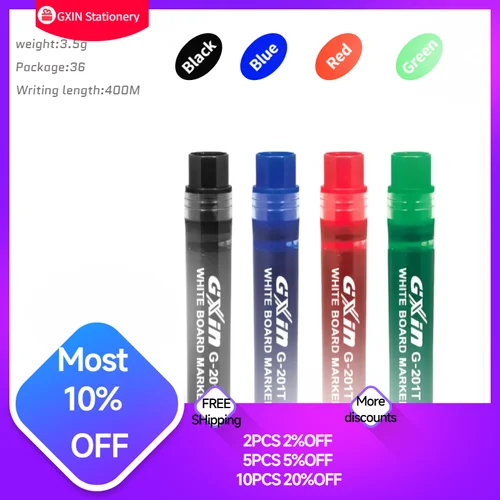 Imagen 2 del producto GXIN G201T 36 recambios de marcadores de borrado en seco para suministros de oficina uso escolar para el aula cartucho resistente a la intemperie de gran capacidad