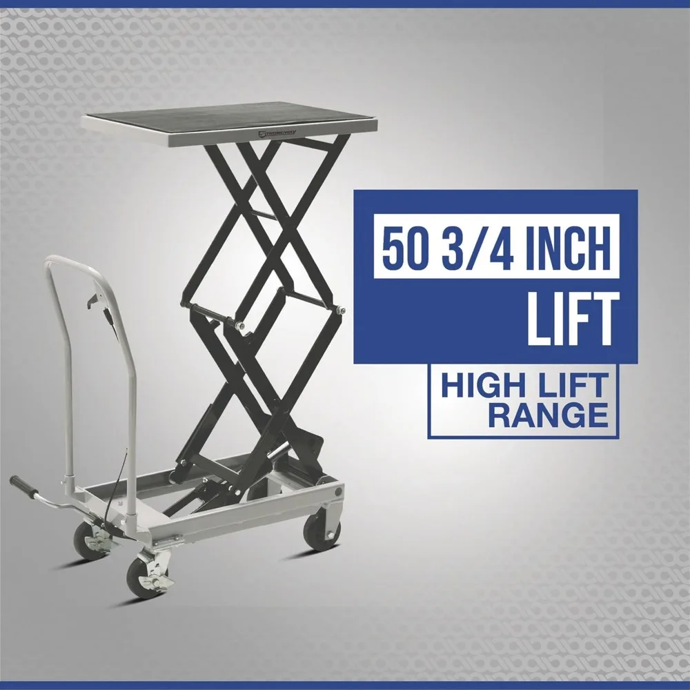 2-Speed Hydraulic Rapid XT Lift Table Cart - 500-Lb. Capacity, 50 3/4in. Lift Height