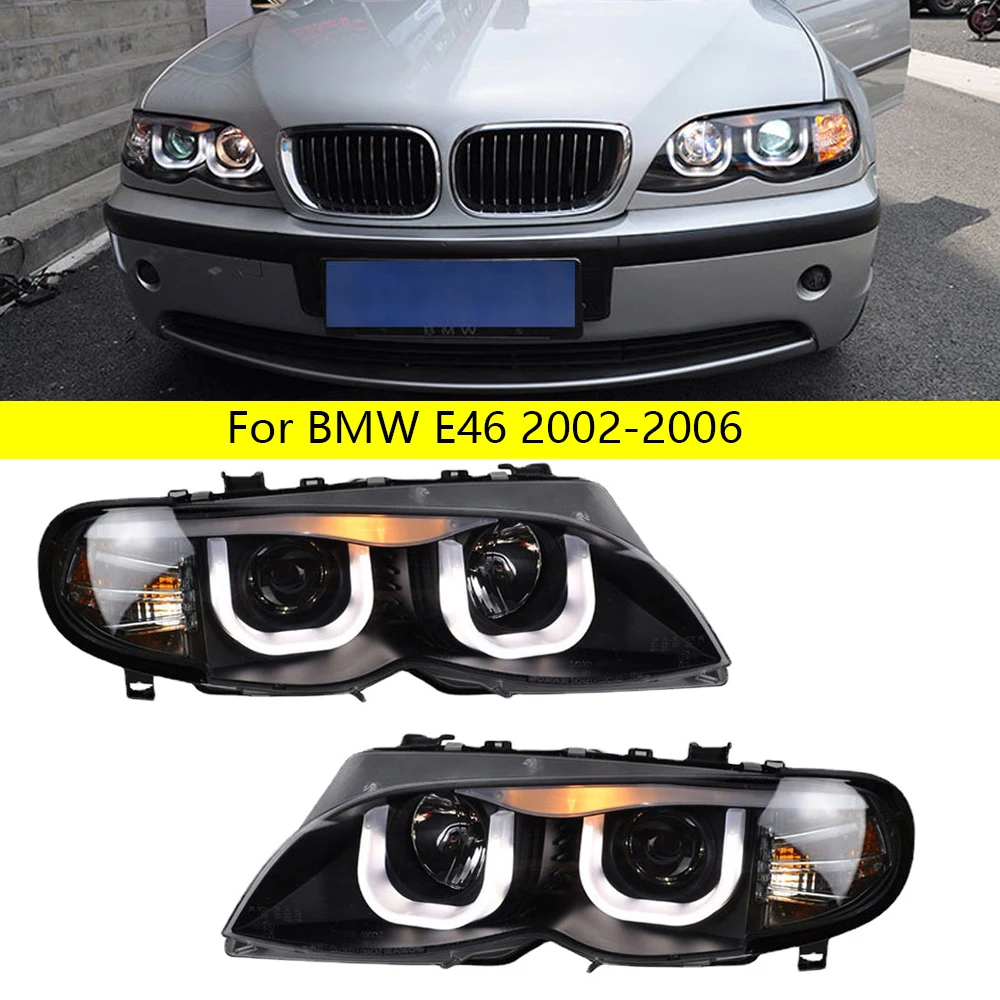 

Автомобильные светодиодные фары для BMW 3 серии E46 Фара 320i 318i 323i 325i 2002-2006 Аксессуары Передние DRL указатели поворота в сборе