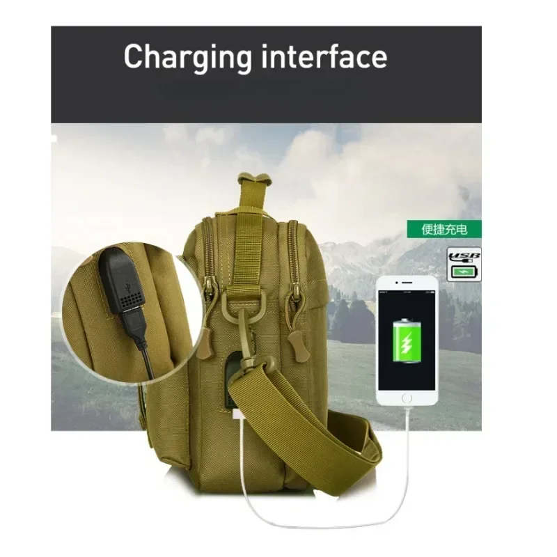 Multi-functional Outdoor Tactical Backpack Fanny USB Charging Messenger Bag One Shoulder Bag Camping Crossbody Bag