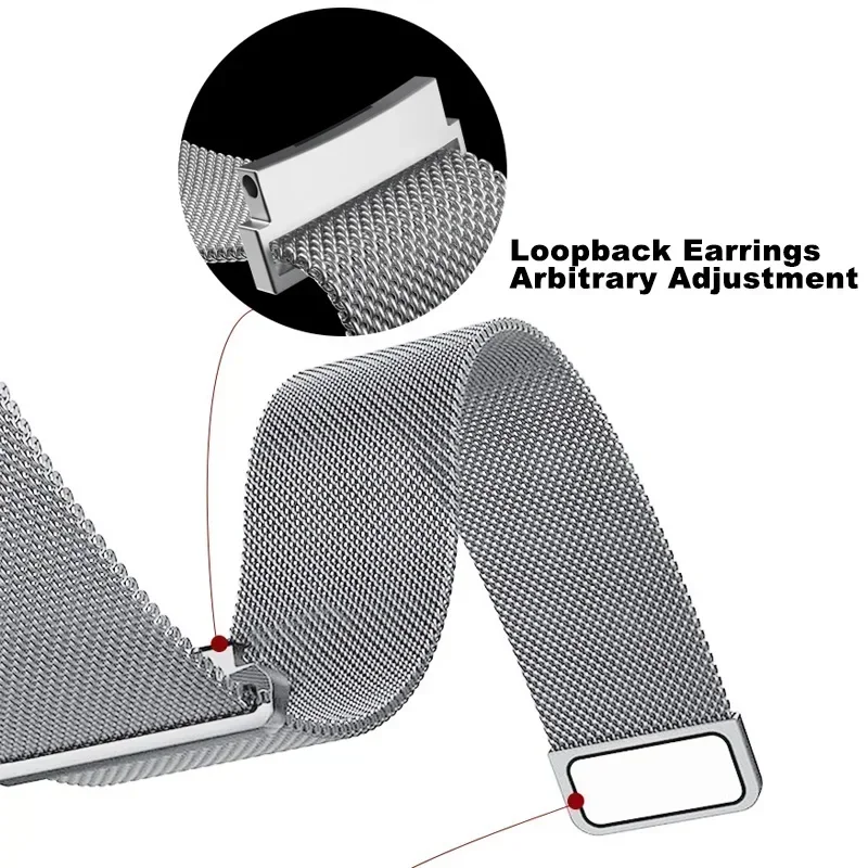 No Gaps Band For Samsung Galaxy Watch 7/6/4/5 pro 44mm 40mm 20mm Milanese Loop Bracelet Galaxy Watch 4-6 classic 43mm 47mm Band