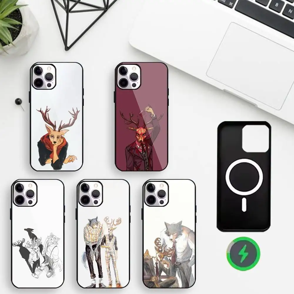 

B-BEASTARS Phone Case For iPhone17,16,15,14,13,12,11 Max Black Wireless Charging Protecitve Cover