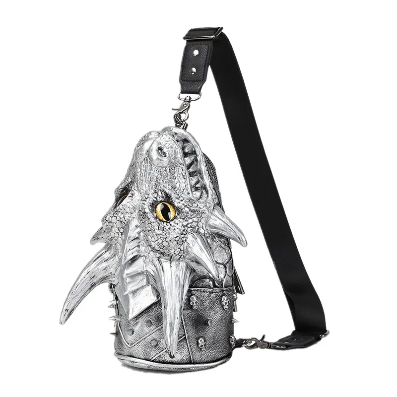 Trend 2026: Torebka crossbody z głową smoka 3D dla kobiet, vintage, codzienna torba na ramię, modna luksusowa torebka damska, portmonetka.