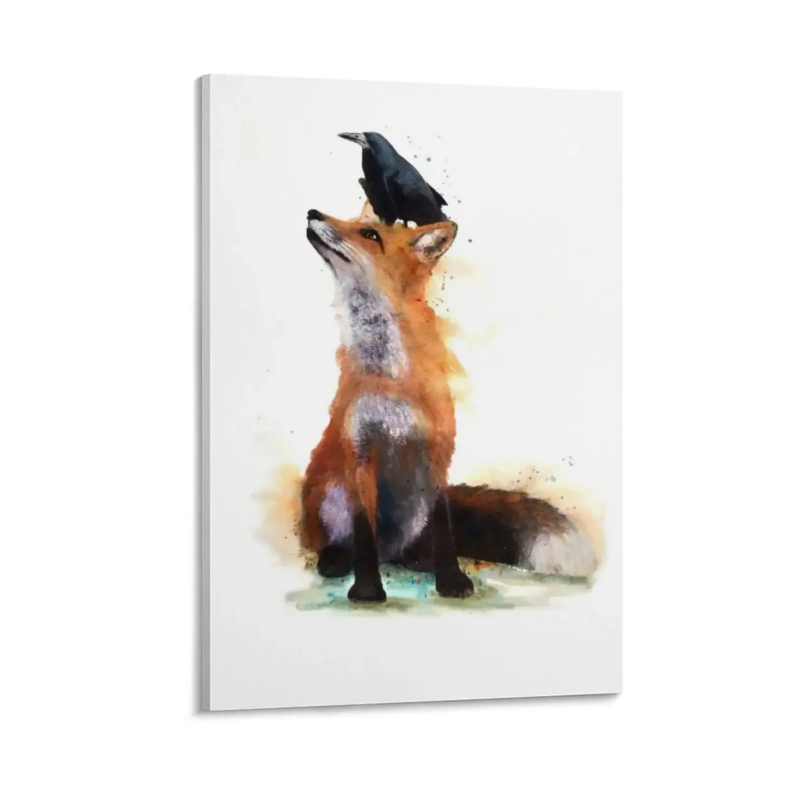 

Fox and Raven Canvas Painting Wall paintings home decor painting