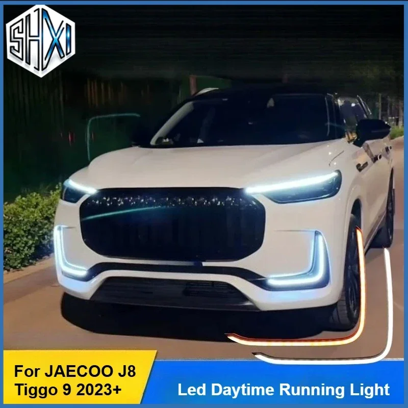 Led Daytime Running Light Flowing Turn Signal DRL Front Fog Lamp For Chery JAECOO J8 Tiggo 9 2023 2024 2025 Accessories