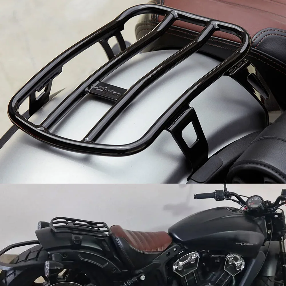 Motorcycle Rear Seat Luggage Rack Steel Support Fender Shelf Parts Accessories For Indian Scout Bobber Sixty Twenty 2018-2023